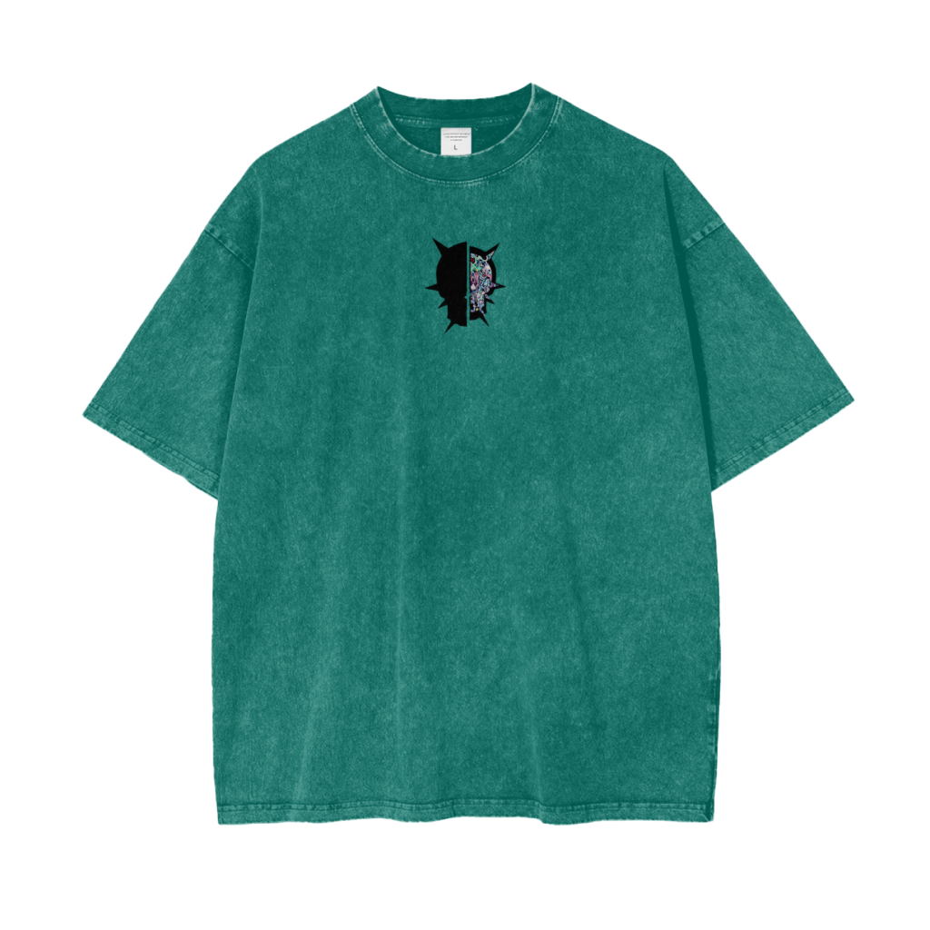 Green Oversized Snow Wash T-Shirt