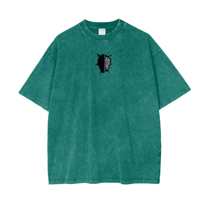 Green Oversized Snow Wash T-Shirt