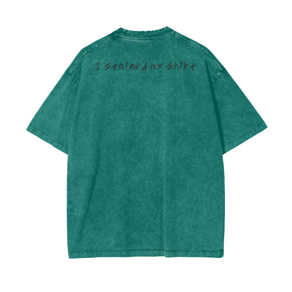 Green Oversized Snow Wash T-Shirt