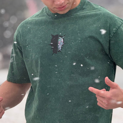 Green Oversized Snow Wash T-Shirt