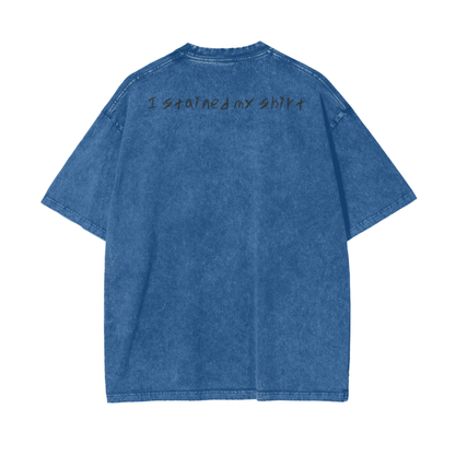 Blue Oversized Snow Washed T-Shirt